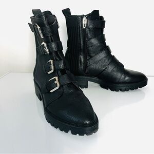 Design Lab Lord & Taylor Black Moto Boots